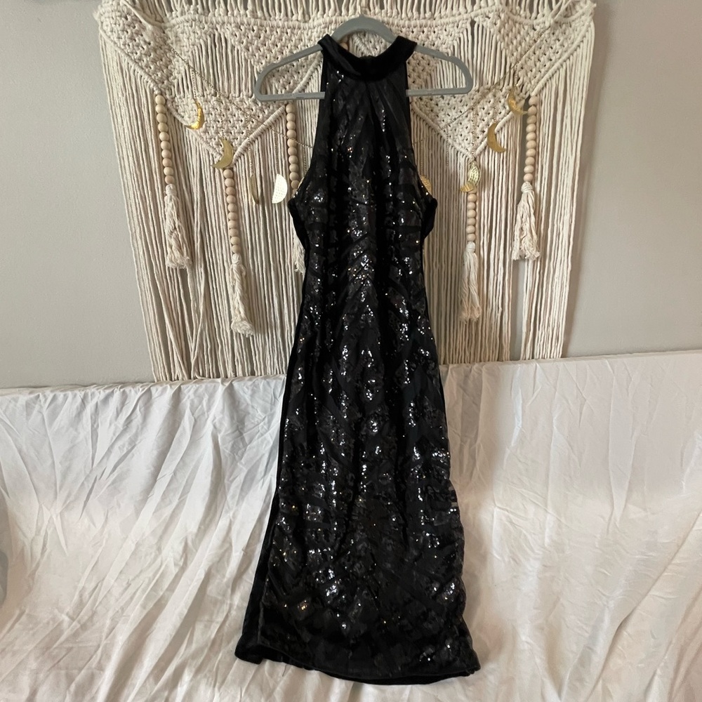 Split Back Sequin Halter Dress. Formal black tie NWOT never worn